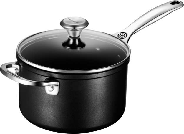 Hard Anodized Aluminum Nonstick 3-Qt. Saucepan with Lid