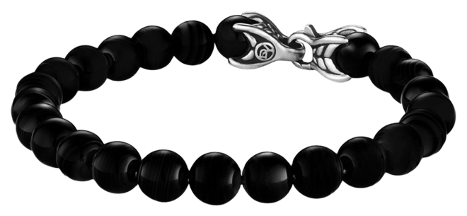 David Yurman Men's Spiritual Beads Bracelet with Black Onyx - 8.5 Inches