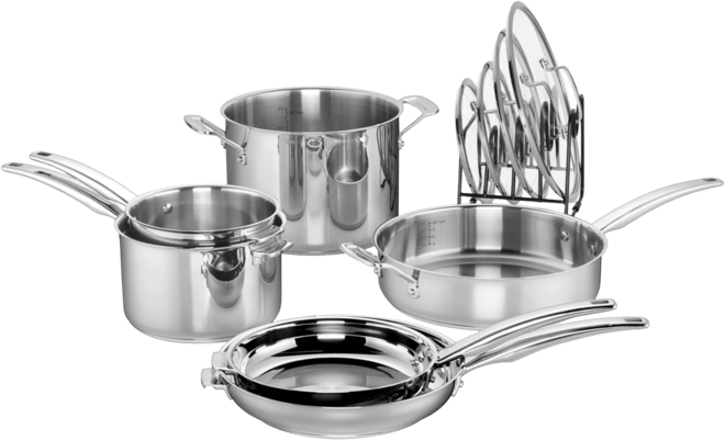 SmartNest Stainless Steel 11-Pc. Cookware Set