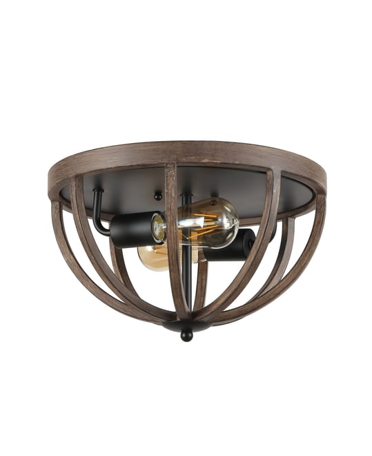 Darlene 2-Light Rustic Farmhouse Led Flush Mount