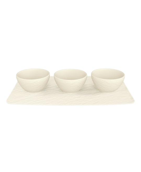 Manufacture Rock Dip Bowls & Tray Set, 4 Pieces