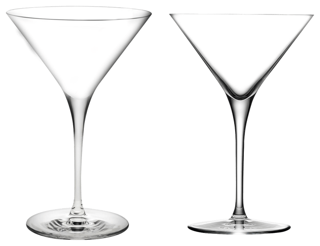Vintage-Like Martini Glasses, Set of 2