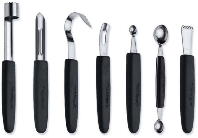 Essentials 7 Piece Stainless Steel Garnishing tool Set with Case