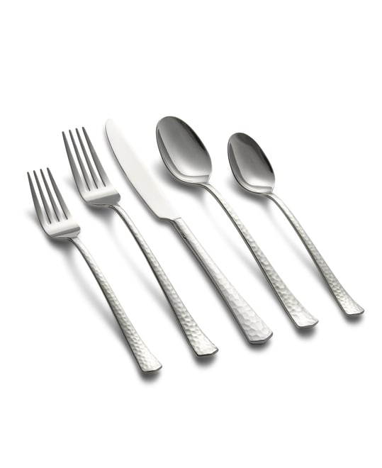 Raegan Hammered Mirror 20-Piece Flatware Set, Service for 4