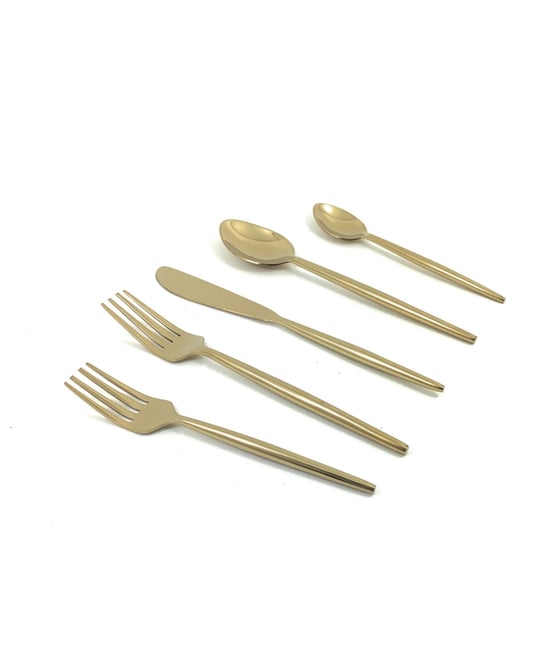 20 Piece Gold Flatware Set, Service for 4