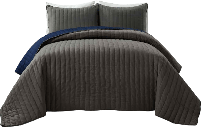 Soft Stripe All Season 3 Piece Quilt Set, King