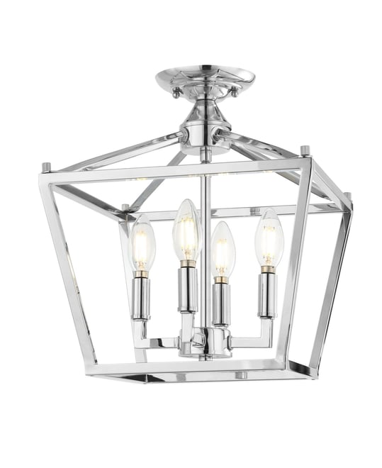 Plains Mini Lantern 4-Light Iron Modern Farmhouse Led Flush Mount