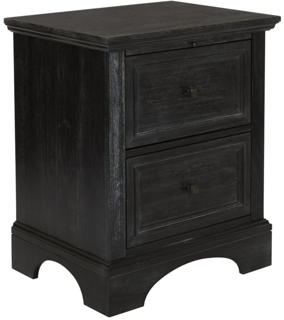 Modern Mission 2 Drawer Nightstand with Tray