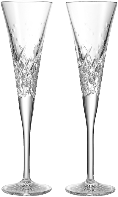 Wishes Happy Celebrations Toasting Flute 7oz, Set of 2