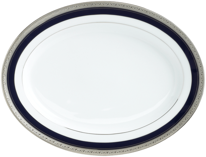Crestwood Cobalt Platinum Oval Platter, 14''
