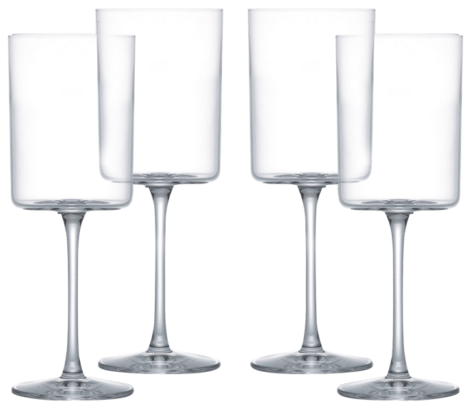 Claire White Wine Glasses, Set of 4