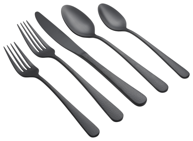 Keene Hammered Satin 20-Piece Flatware Set, Service for 4