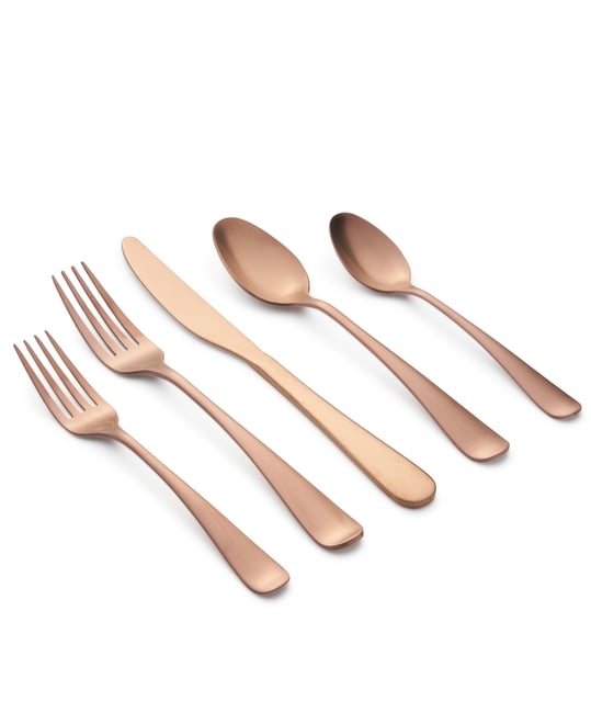 Rhiannon Copper Satin 20-Piece Flatware Set, Service for 4
