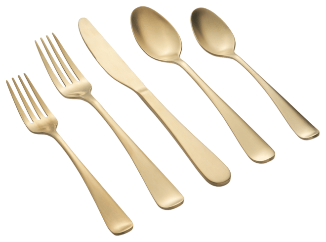Rhiannon Champagne Satin 20-Piece Flatware Set, Service for 4