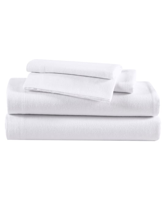 Solid 100% Cotton Brushed Flannel 3-Pc. Sheet Set, Twin