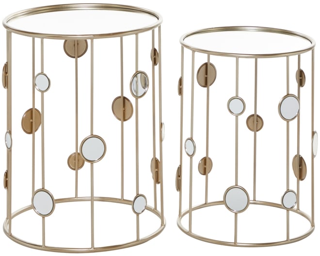 Metal Contemporary Accent Table, 2 Pieces
