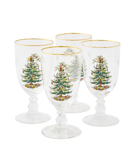 Christmas Tree Goblets, Set of 4