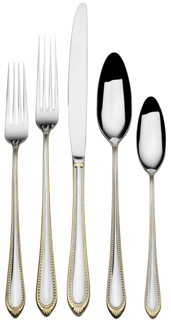 Regent Bead Gold 65 Piece Flatware Set