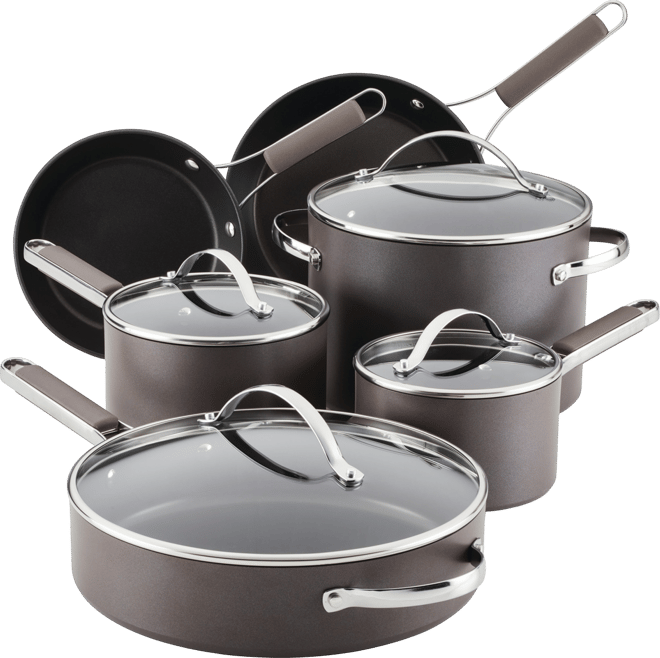 10-Pc. Hard-Anodized Collection Nonstick Cookware Set