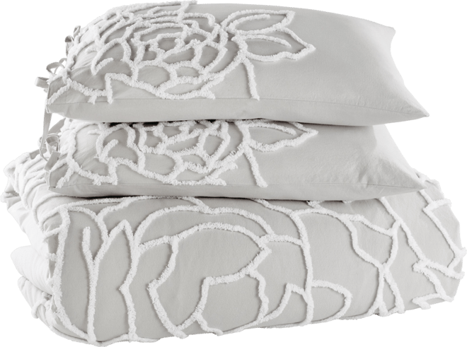 Chenille Rose 3-Pc. Duvet Cover Set, Full/Queen