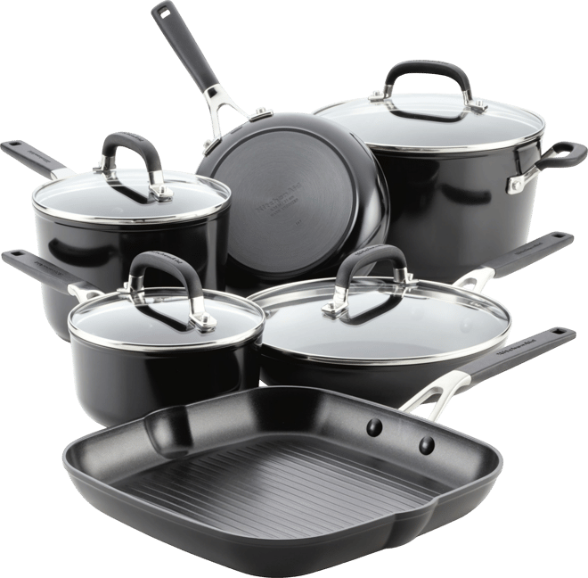 Hard Anodized 10 Piece Nonstick Cookware Pots and Pans Set