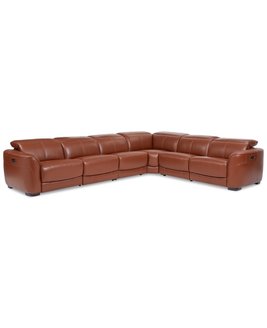 Lexanna 6-Pc. Leather Sectional with 2 Power Motion Recliners, Created for Macy's