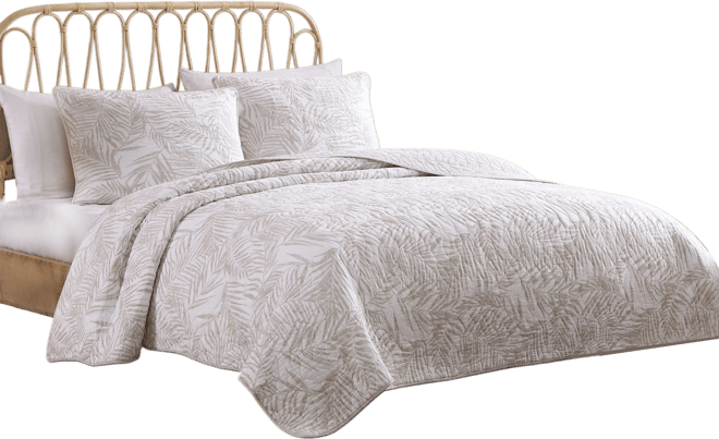 Palmday Cotton Reversible 3 Piece Quilt Set, King