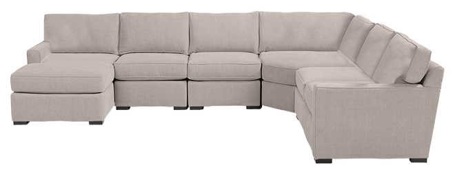 Furniture Radley Fabric 6 Piece Chaise Sectional with Wedge