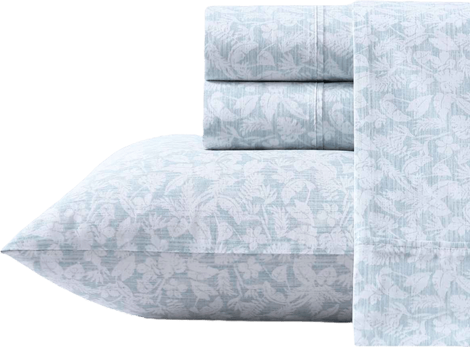 Koya Bay Cool Zone Cotton Percale 4 Piece Sheet Set, Queen