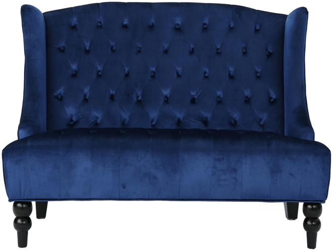 Leora Modern Glam Tufted Wingback Loveseat