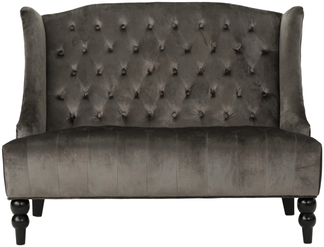 Leora Modern Glam Tufted Wingback Loveseat