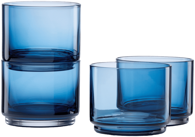 Tuscany Classics Stackable Short Glasses Set, 4 Piece