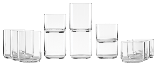 Tuscany Classics Stackable Tall and Short Glasses Set, 12 Piece