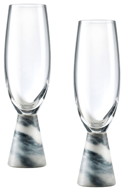 Marble Champagne Flute, Set of 2, 6 Oz
