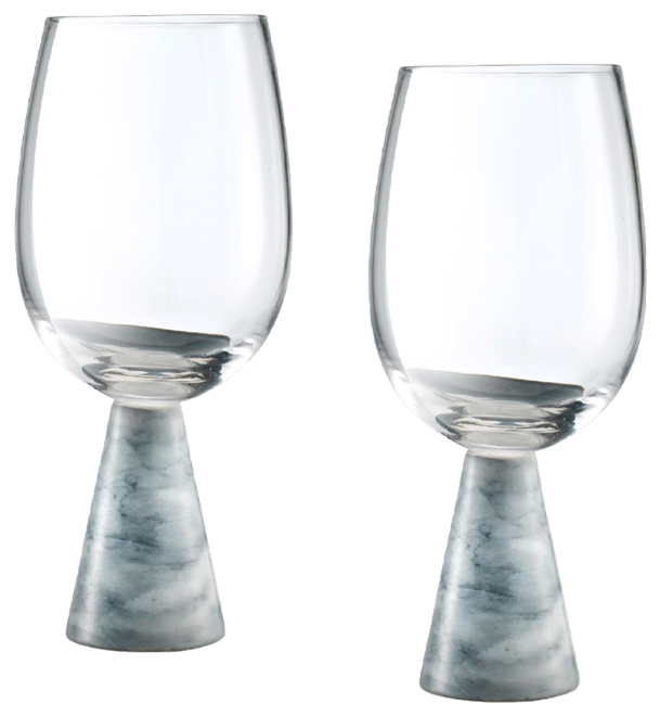 Marble All Purpose Wine Glasses, Set of 2, 14 Oz