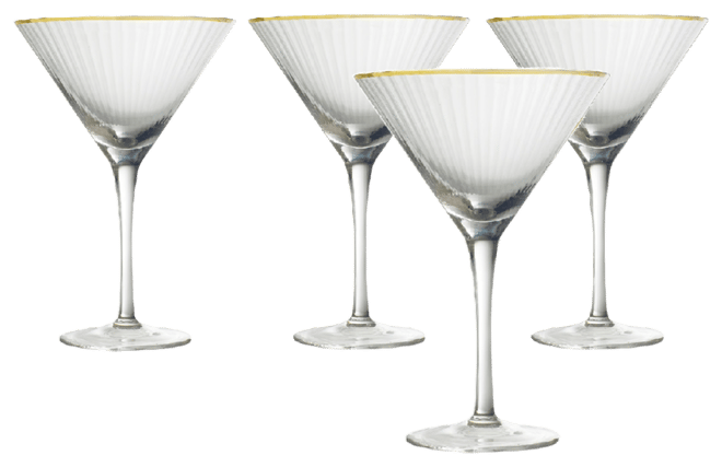 Rocher Martini Glasses, Set of 4, 9.5 Oz