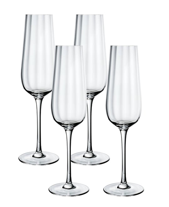 Rose Garden Flute Glasses, Set of 4