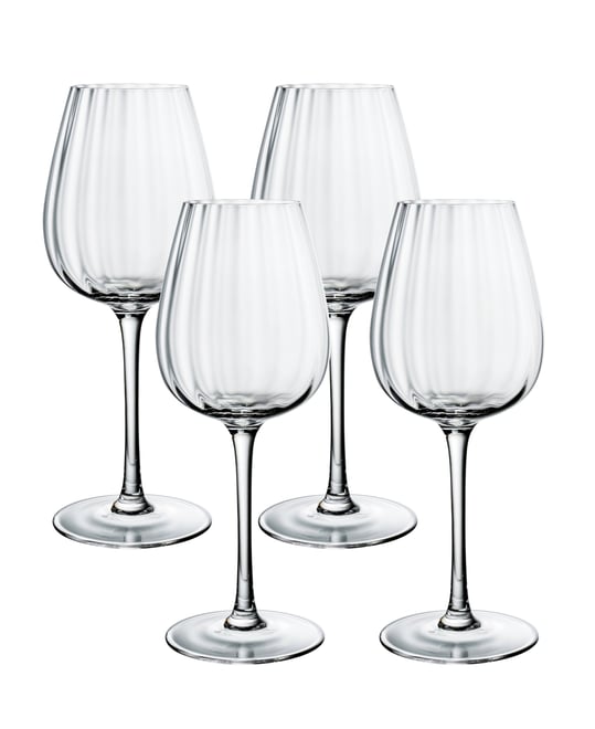 Rose Garden White Wine Glasses, Set of 4