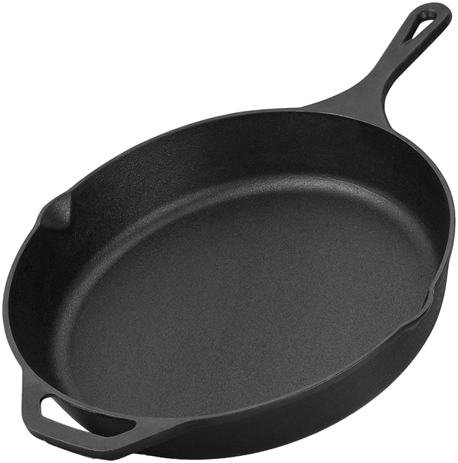 Heavy Duty Pre-Seasoned 12 Inch Iron Cast Skillet for Indoor & Outdoor Cooking