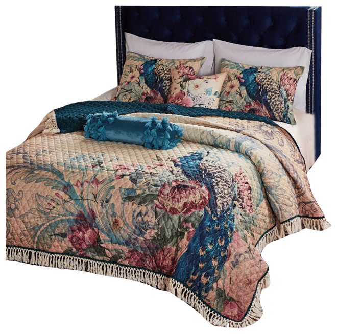 Eden Peacock 3-Pc. Quilt Set, Full/Queen