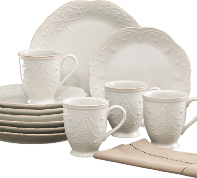French Perle 12 Pc. Dinnerware Set, Service for 4