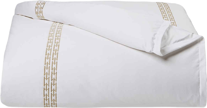 Chain Links Embroidery 100% Pima Cotton Duvet Cover Set, Full/Queen, Exclusively at Macy's