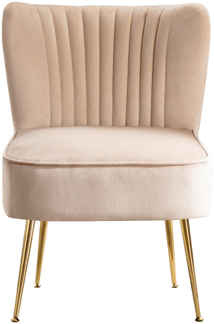 22" Wide Upholstered Tufted Velvet Accent Chair With Metal Leg