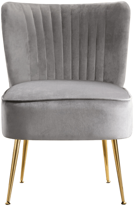 22" Wide Upholstered Tufted Velvet Accent Chair With Metal Leg