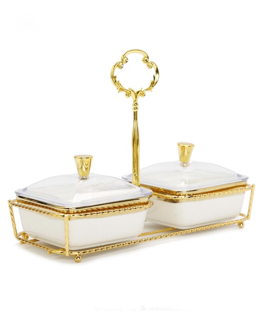 2-Piece Bowl Relish Dish on Base Set