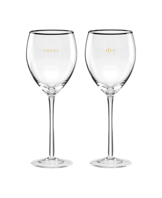Kate Spade Cheers to Us Sweet Dry Wine Glasses Set, 2 Piece