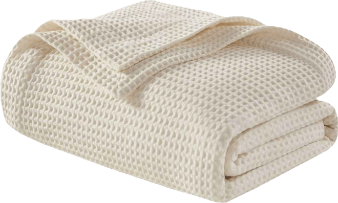 Waffle Weave Cotton Blanket, King
