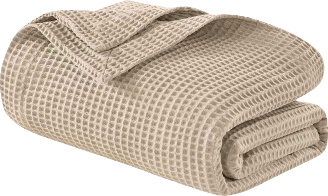 Waffle Weave Cotton Blanket, Full/Queen