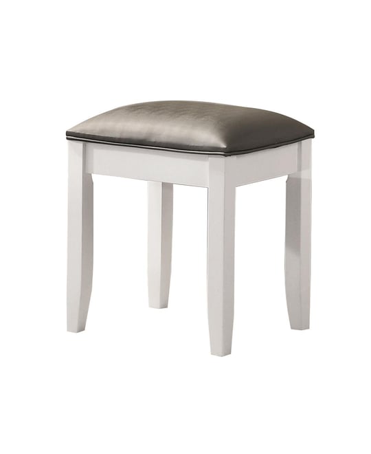 18" Asian Hardwood Felicity Upholstered Vanity Stool