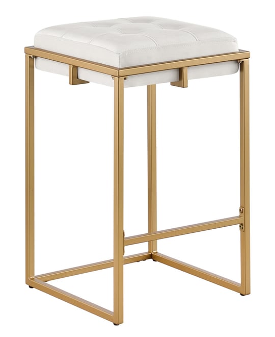 Nadia 2-Piece Square Metal Padded Seat Counter Height Stool Set